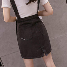 Load image into Gallery viewer, Denim Cat Face Suspender Dress
