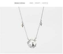 Load image into Gallery viewer, Playful Meow - Dreamy Cats on the Moon Necklace (925 Silver)- Review
