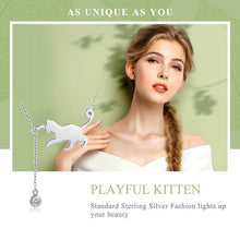 Load image into Gallery viewer, Playful Meow - Elegant 925 Silver Cat Chain Necklace- Review
