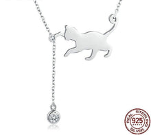 Load image into Gallery viewer, Playful Meow - Elegant 925 Silver Cat Chain Necklace- Review
