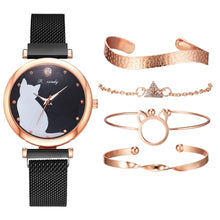 Load image into Gallery viewer, Elegant Kitty Analogue Watch Set
