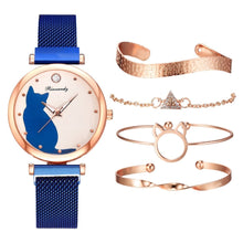Load image into Gallery viewer, Elegant Kitty Analogue Watch Set
