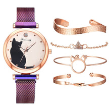 Load image into Gallery viewer, Elegant Kitty Analogue Watch Set
