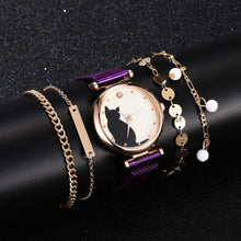 Load image into Gallery viewer, Elegant Kitty Analogue Watch Set
