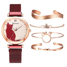 Load image into Gallery viewer, Elegant Kitty Analogue Watch Set
