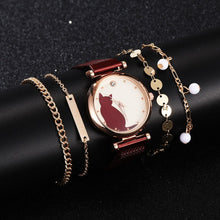 Load image into Gallery viewer, Elegant Kitty Analogue Watch Set
