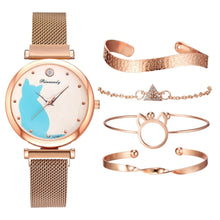 Load image into Gallery viewer, Elegant Kitty Analogue Watch Set
