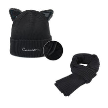 Load image into Gallery viewer, Elegant Velvet Cat Ears Beanie [Set]
