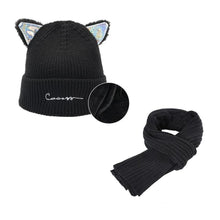 Load image into Gallery viewer, Elegant Velvet Cat Ears Beanie [Set]

