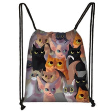 Load image into Gallery viewer, CLEARANCE - Artful Cat Drawstring Bag
