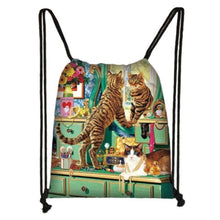 Load image into Gallery viewer, CLEARANCE - Artful Cat Drawstring Bag
