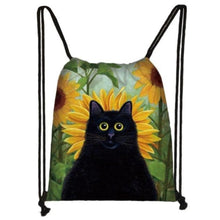 Load image into Gallery viewer, CLEARANCE - Artful Cat Drawstring Bag
