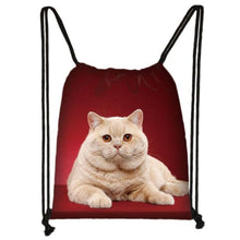 Load image into Gallery viewer, CLEARANCE - Artful Cat Drawstring Bag
