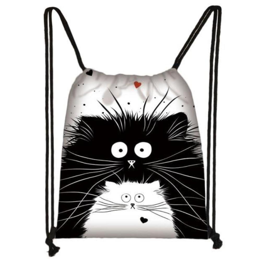 CLEARANCE - Artful Cat Drawstring Bag