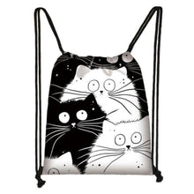 Load image into Gallery viewer, CLEARANCE - Artful Cat Drawstring Bag
