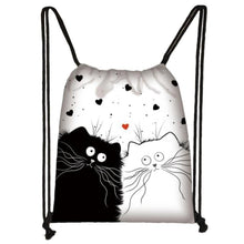 Load image into Gallery viewer, CLEARANCE - Artful Cat Drawstring Bag
