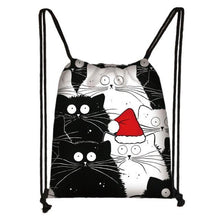 Load image into Gallery viewer, CLEARANCE - Artful Cat Drawstring Bag
