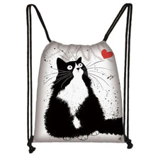 Load image into Gallery viewer, CLEARANCE - Artful Cat Drawstring Bag
