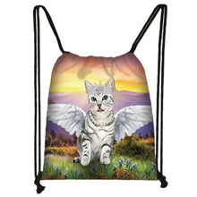 Load image into Gallery viewer, CLEARANCE - Artful Cat Drawstring Bag
