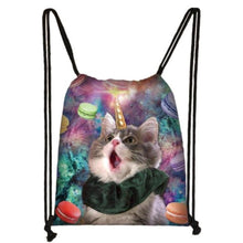 Load image into Gallery viewer, CLEARANCE - Artful Cat Drawstring Bag
