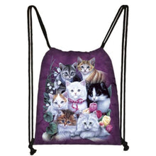 Load image into Gallery viewer, CLEARANCE - Artful Cat Drawstring Bag
