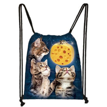 Load image into Gallery viewer, CLEARANCE - Artful Cat Drawstring Bag
