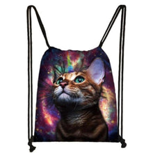 Load image into Gallery viewer, CLEARANCE - Artful Cat Drawstring Bag
