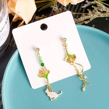 Load image into Gallery viewer, CLEARANCE - Cat In The Garden Dangling Earrings
