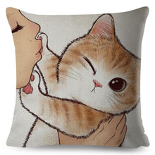Load image into Gallery viewer, CLEARANCE - Cuddle Time With Cat Cushion Case
