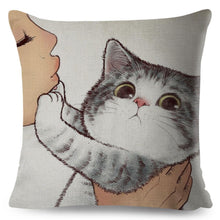 Load image into Gallery viewer, CLEARANCE - Cuddle Time With Cat Cushion Case
