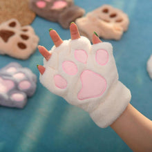 Load image into Gallery viewer, Fluffy Cat Paw Hand And Ear Warmer
