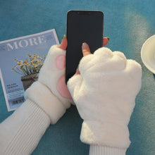 Load image into Gallery viewer, Fluffy Cat Paw Hand And Ear Warmer
