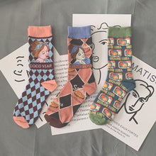 Load image into Gallery viewer, Playful Meow - French Cats Printed Socks (3pairs)- Review

