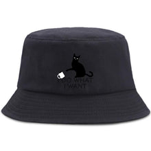 Load image into Gallery viewer, Funny Little Black Cat Bucket Hat
