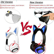 Load image into Gallery viewer, Playful Meow - Glimmering LED Cat Ear Headphones [Old and New Version]- Review
