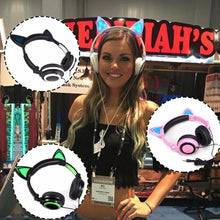 Load image into Gallery viewer, Playful Meow - Glimmering LED Cat Ear Headphones [Old and New Version]- Review

