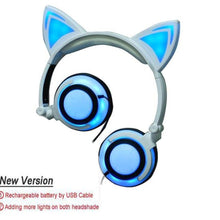 Load image into Gallery viewer, Playful Meow - Glimmering LED Cat Ear Headphones [Old and New Version]- Review
