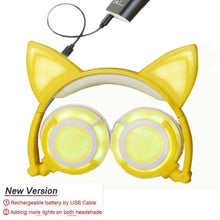 Load image into Gallery viewer, Playful Meow - Glimmering LED Cat Ear Headphones [Old and New Version]- Review

