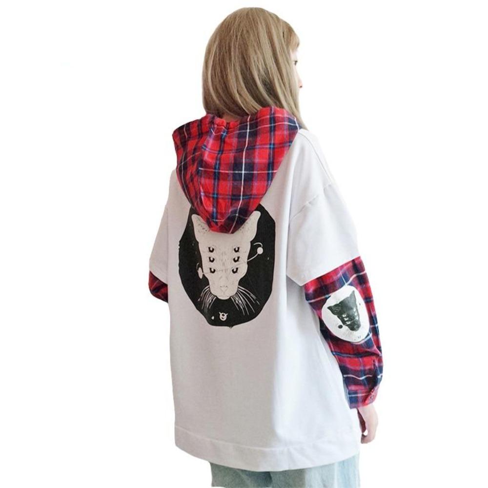 Gothic Cat Hooded Pullover