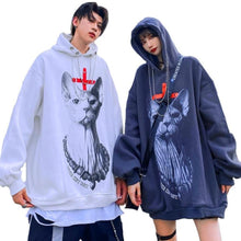 Load image into Gallery viewer, Gothic Cat Oversized Hoodies
