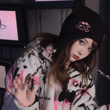 Load image into Gallery viewer, Gothic Lambs Wool Kitty Beanie
