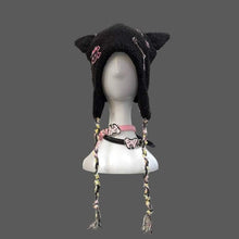 Load image into Gallery viewer, Gothic Lambs Wool Kitty Beanie
