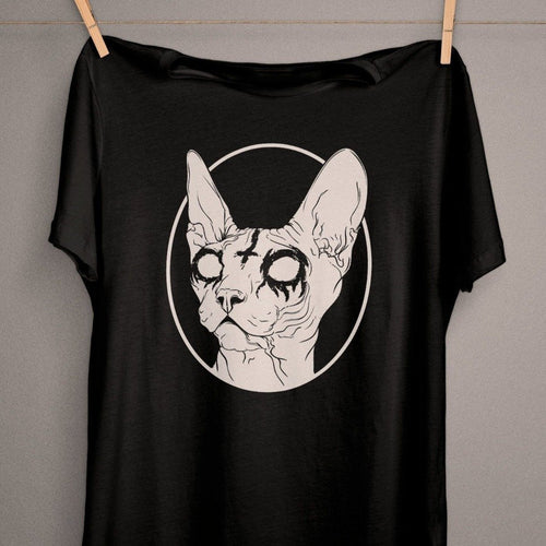 Playful Meow - Gothic Metal Sphynx Cat Tee [ Plus Size Available]- Review
