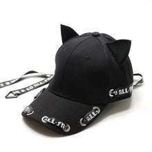 Load image into Gallery viewer, Playful Meow - Gothic Ribbon Cat Ear Baseball Cap- Review
