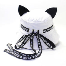 Load image into Gallery viewer, Playful Meow - Gothic Ribbon Cat Ear Bucket Hat- Review
