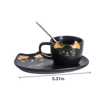 Load image into Gallery viewer, Playful Meow - Handcrafted Cat Mug Set With Tea Spoon- Review
