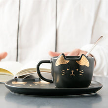 Load image into Gallery viewer, Playful Meow - Handcrafted Cat Mug Set With Tea Spoon- Review
