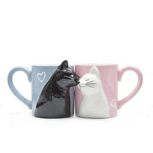 Load image into Gallery viewer, Playful Meow - Handmade Kiss Me Cat Lovers Mug Set- Review
