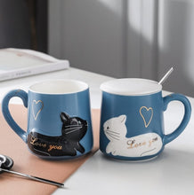 Load image into Gallery viewer, Handmade Kiss Me Cat Lovers Mug Set
