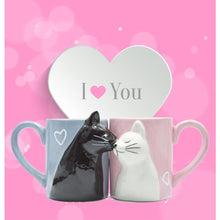 Load image into Gallery viewer, Playful Meow - Handmade Kiss Me Cat Lovers Mug Set- Review
